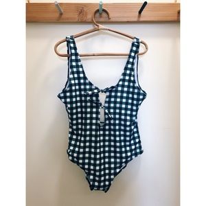 Shein gingham bow tie one piece swimsuit, 2X